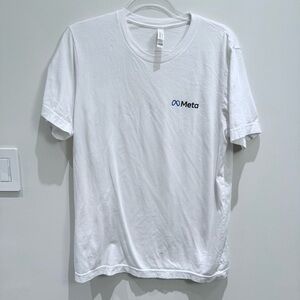 Meta Logo White T-Shirt – Size Large Bella Canvas
